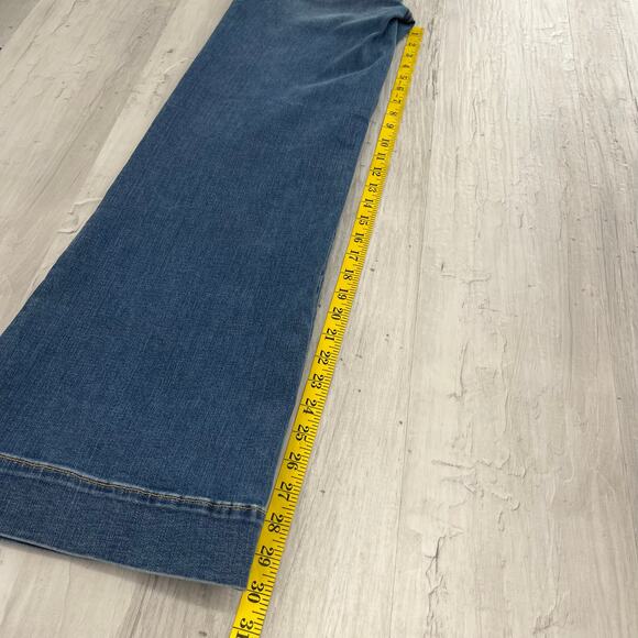 American Eagle Mid Rise Baggy Wide Leg Super Stretch Denim Cotton Blend Jeans 4 - Picture 11 of 11